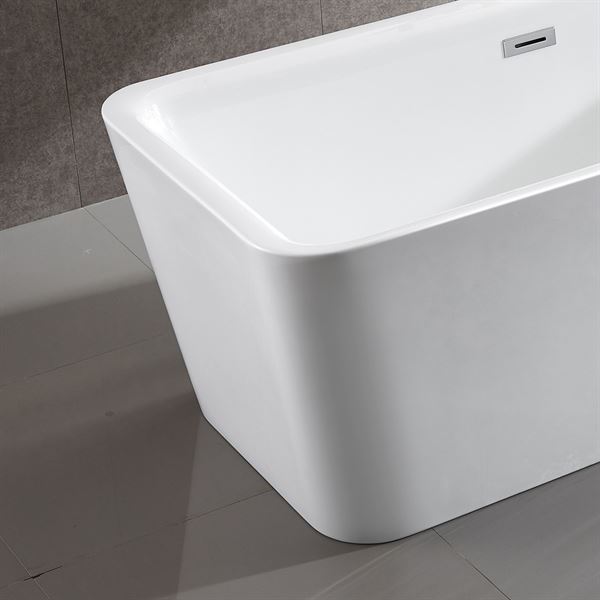 69 in. Freestanding Acrylic Bathtub in Glossy White