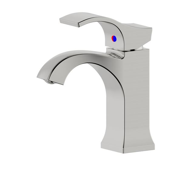 Kediri Single Handle Brushed Nickel Bathroom Faucet with Drain Assembly with Overflow