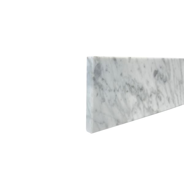 34 in. White Cararra Marble Backsplash