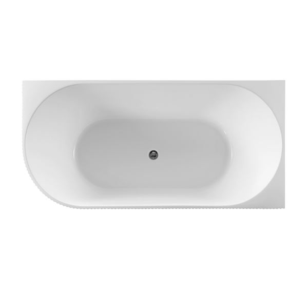 67 in. Freestanding Acrylic Bathtub in Glossy White