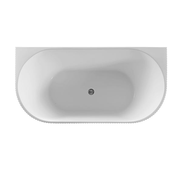 67 in. Freestanding Acrylic Bathtub in Glossy White