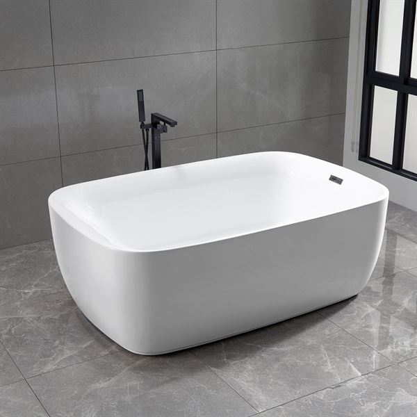 71 in. 2-person Freestanding Acrylic Bathtub in Glossy White