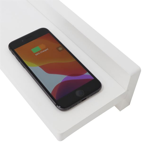 35" White Wireless Charging Shelf and Frameless Mirror Set