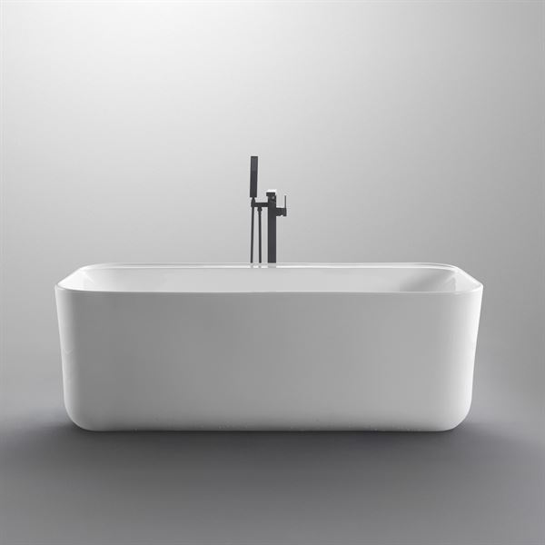 67 in. Freestanding Acrylic Bathtub in Glossy White