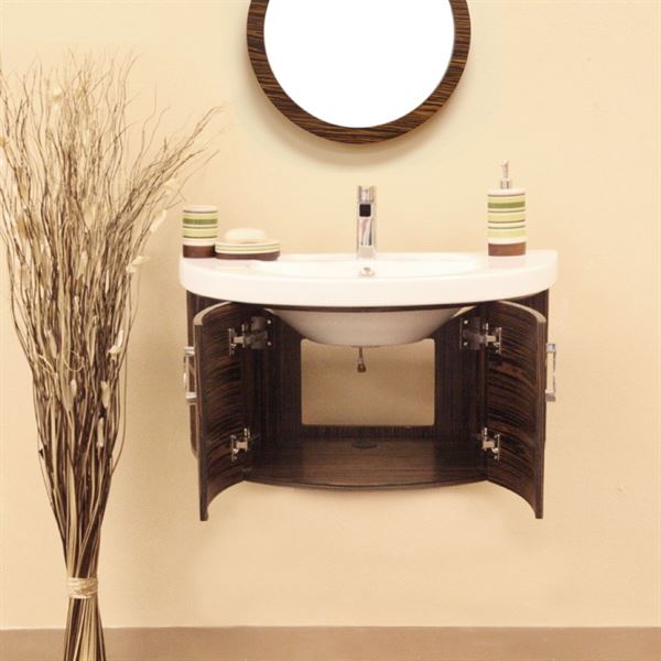 34 in Single vanity-Wood-Ebony-Zebra