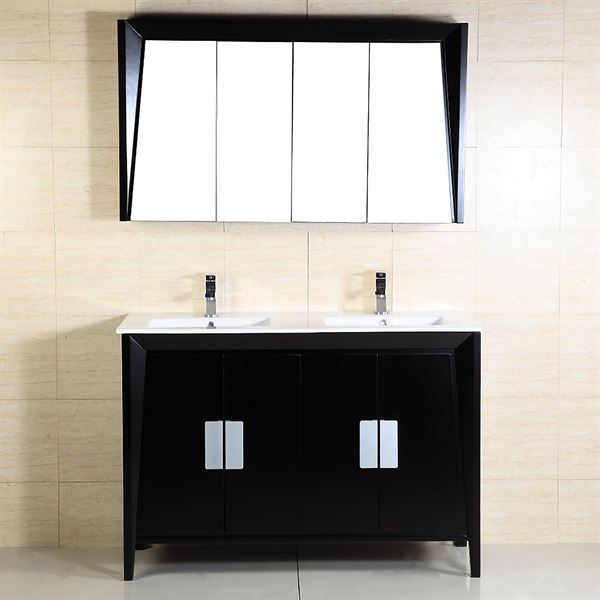 48 in. Double Sink Vanity with Dark Espresso Finish with Ceramic Top