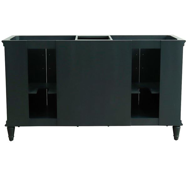 60 in. Double Vanity in Dark Gray Finish- Cabinet Only- Black Handles