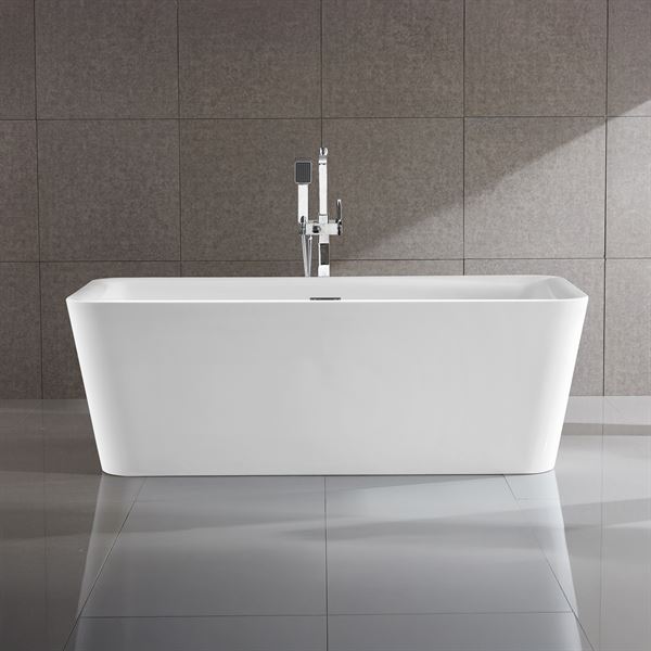 69 in. Freestanding Acrylic Bathtub in Glossy White