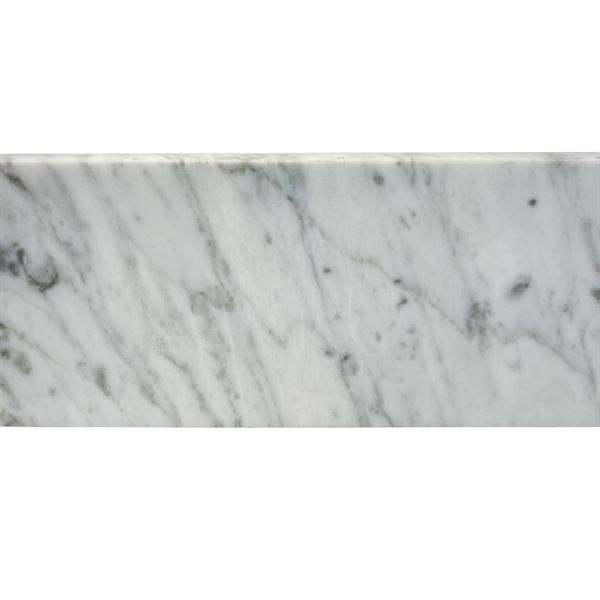 30 in. White Cararra Marble Backsplash