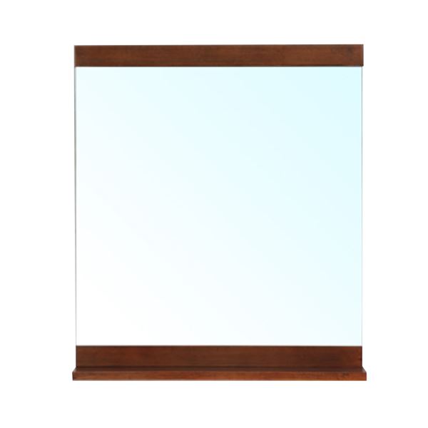 31.5 in. Solid Wood Frame Mirror, Walnut