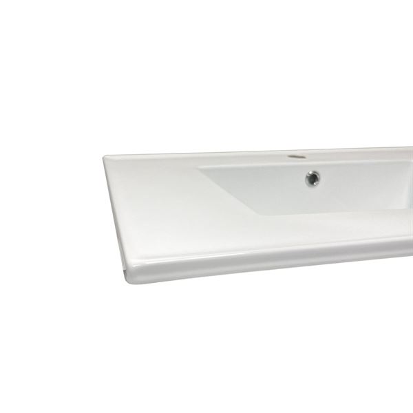 37 in. Single Sink Vitreous China Top with Single Faucet Hole