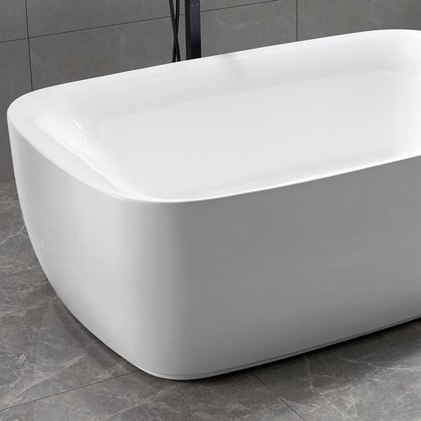 71 in. 2-person Freestanding Acrylic Bathtub in Glossy White