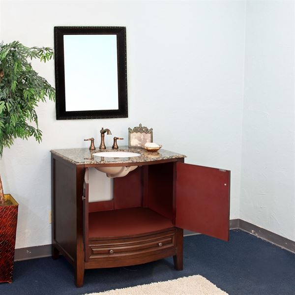 36 in Single sink vanity-wood-dark walnut 