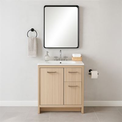 Rounded Rectangular Metal Frame Mirror in Brushed Graphite