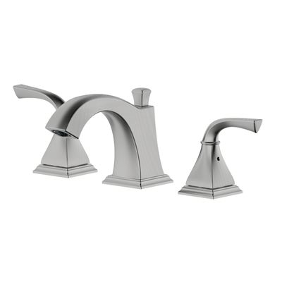 Kaden Double Handle Brushed Nickel Widespread Bathroom Faucet with Drain Assembly with Overflow
