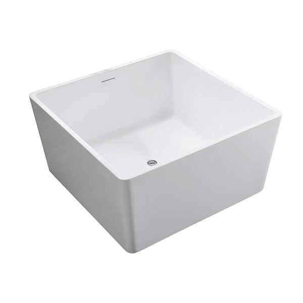 Bologna 47 in. Freestanding Bathtub in Glossy White