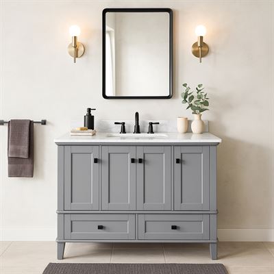 Round Rectangular Metal Frame Mirror in Matte Black