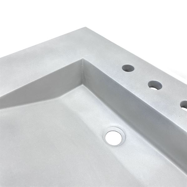 31 in. Single Concrete Ramp Sink Top with Slope, Light Gray