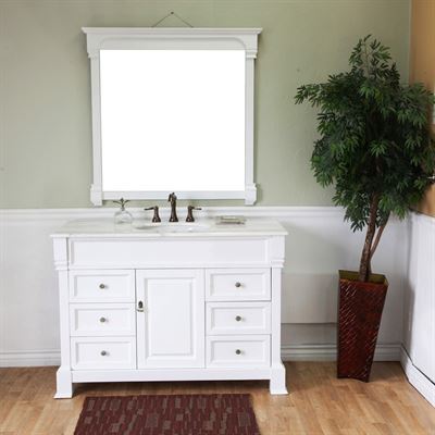 50 in Single sink vanity-wood-white 