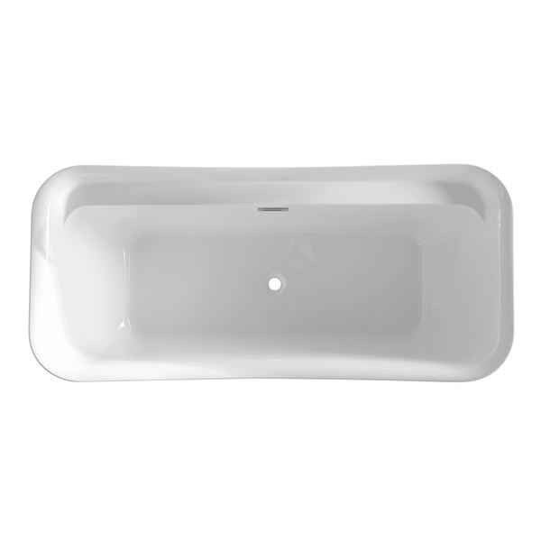 67 in. Freestanding Acrylic Bathtub in Glossy White