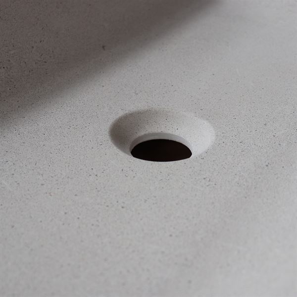 49 in. Single Slate White Concrete Top with Left Side Rectangle Sink
