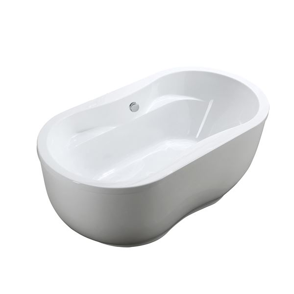 Brescia 65 in. Freestanding Bathtub in Glossy White