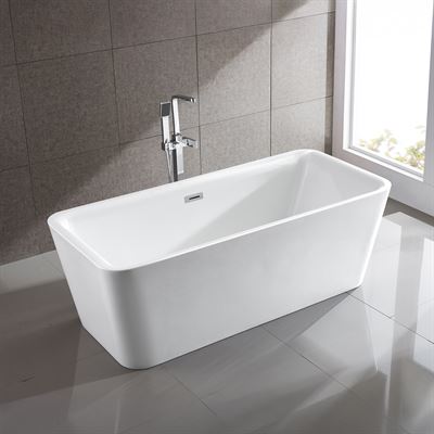 69 in. Freestanding Acrylic Bathtub in Glossy White