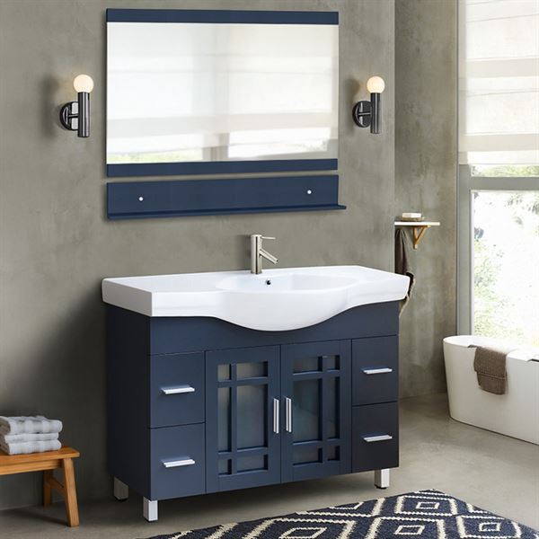 48 in Single Sink Vanity-Wood-Dark Gray