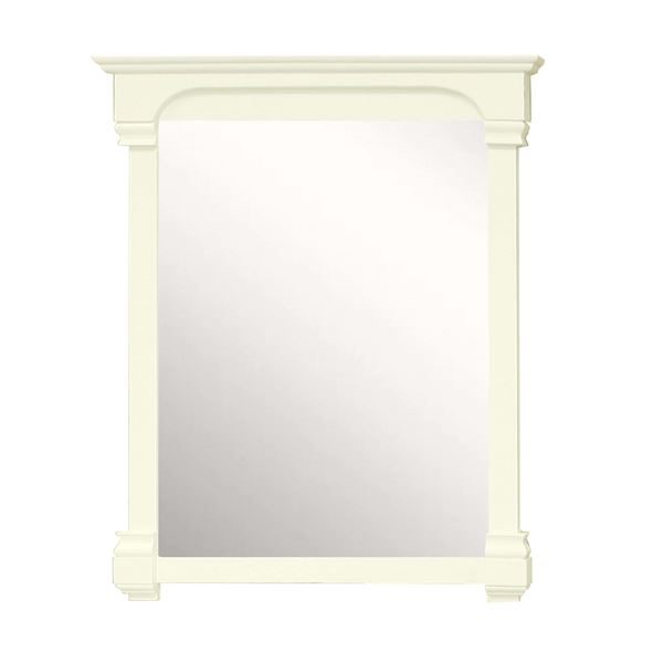 36 in Solid Wood Frame Mirror with Cream Finish
