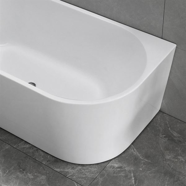 67 in. Freestanding Acrylic Bathtub in Glossy White