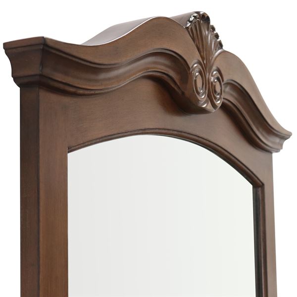 Solid Wood Frame Mirror in Walnut Finish
