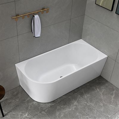 67 in. Freestanding Acrylic Bathtub in Glossy White