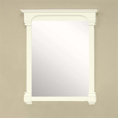 36 in Solid Wood Frame Mirror with Cream Finish