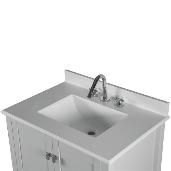 Aurora 31" SINGLE VANITY IN L/GRAY WITH QUARTZ TOP