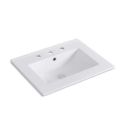 24 in. Single Ceramic Sink Top, 3 Holes