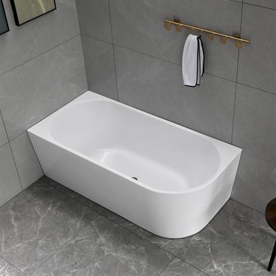 67 in. Freestanding Acrylic Bathtub in Glossy White