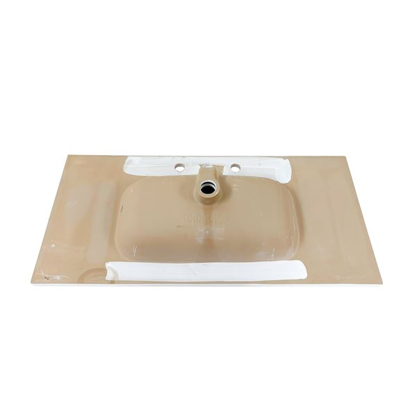 40 in. Single Ceramic Sink Top with 3-hole Faucet Holes