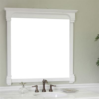 42 in Solid Wood Frame Mirror-White