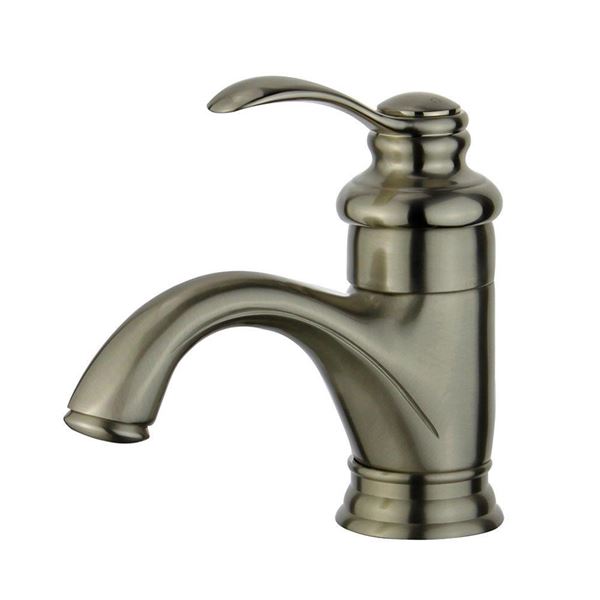 Barcelona Single Hole Single Handle Bathroom Faucet in Brushed Nickel Finish