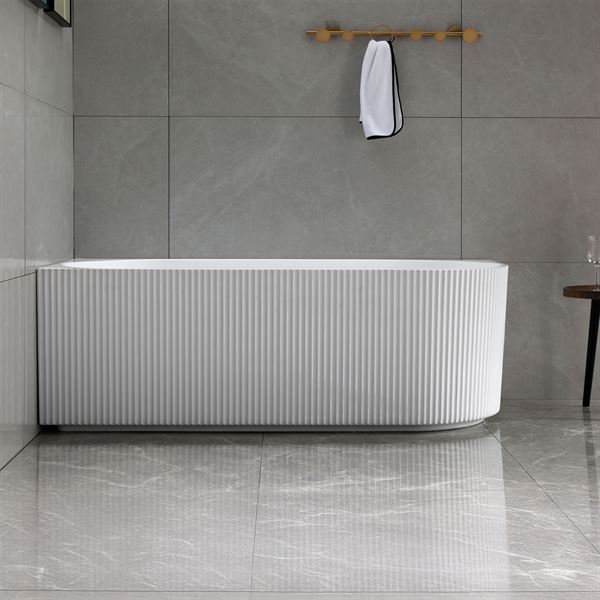 67 in. Freestanding Acrylic Bathtub in Glossy White