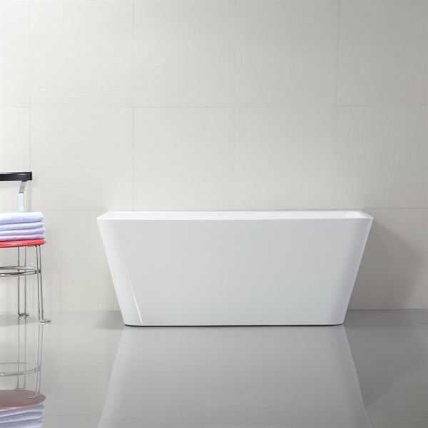 67 in. Freestanding Acrylic Bathtub in Glossy White