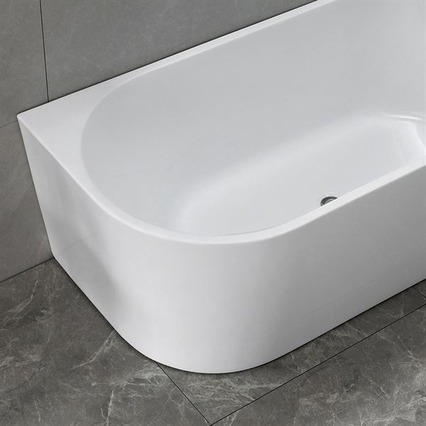 67 in. Freestanding Acrylic Bathtub in Glossy White