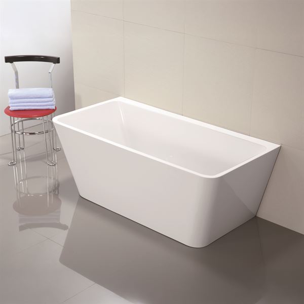 67 in. Freestanding Acrylic Bathtub in Glossy White