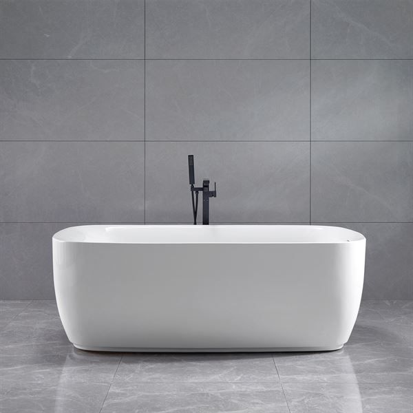 71 in. 2-person Freestanding Acrylic Bathtub in Glossy White