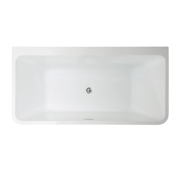 67 in. Freestanding Acrylic Bathtub in Glossy White