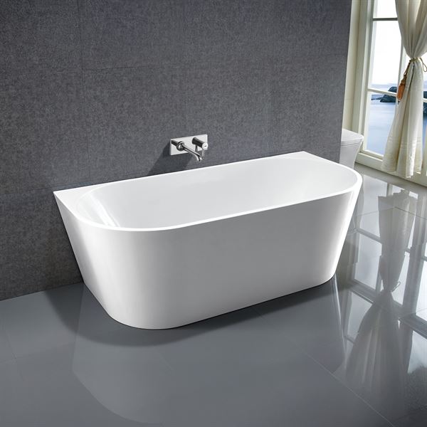 71 in. Freestanding Acrylic Bathtub in Glossy White