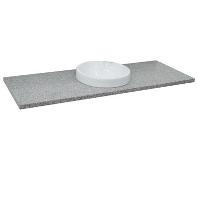 61" Gray granite countertop and single round sink