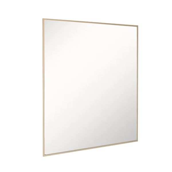 24 in. Rectangular Metal Frame Mirror in Brushed Gold