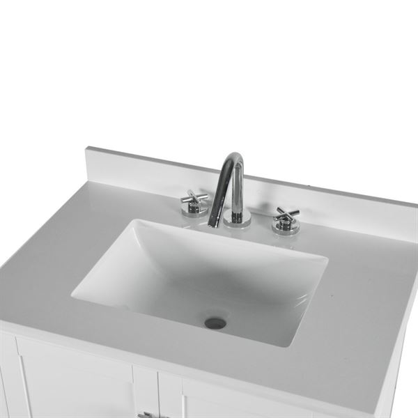 Aurora 31" SINGLE VANITY IN WHITE WITH QUARTZ TOP