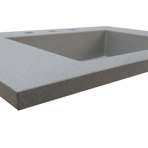 31 in. Single Concrete Ramp Sink Top -Gray